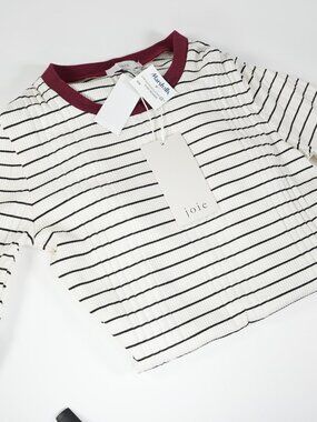 NWT Joie Women's Short Sleeve Tralena Ribbed Striped Tee T Shirt Knit Dress